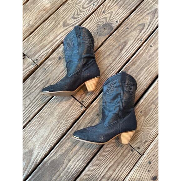Vintage Dingo Phoenix Black Cowboy Boots Size 7 - Picture 3 of 13
